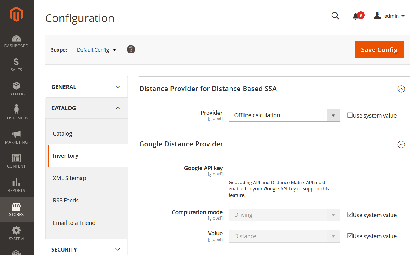 Configuration options