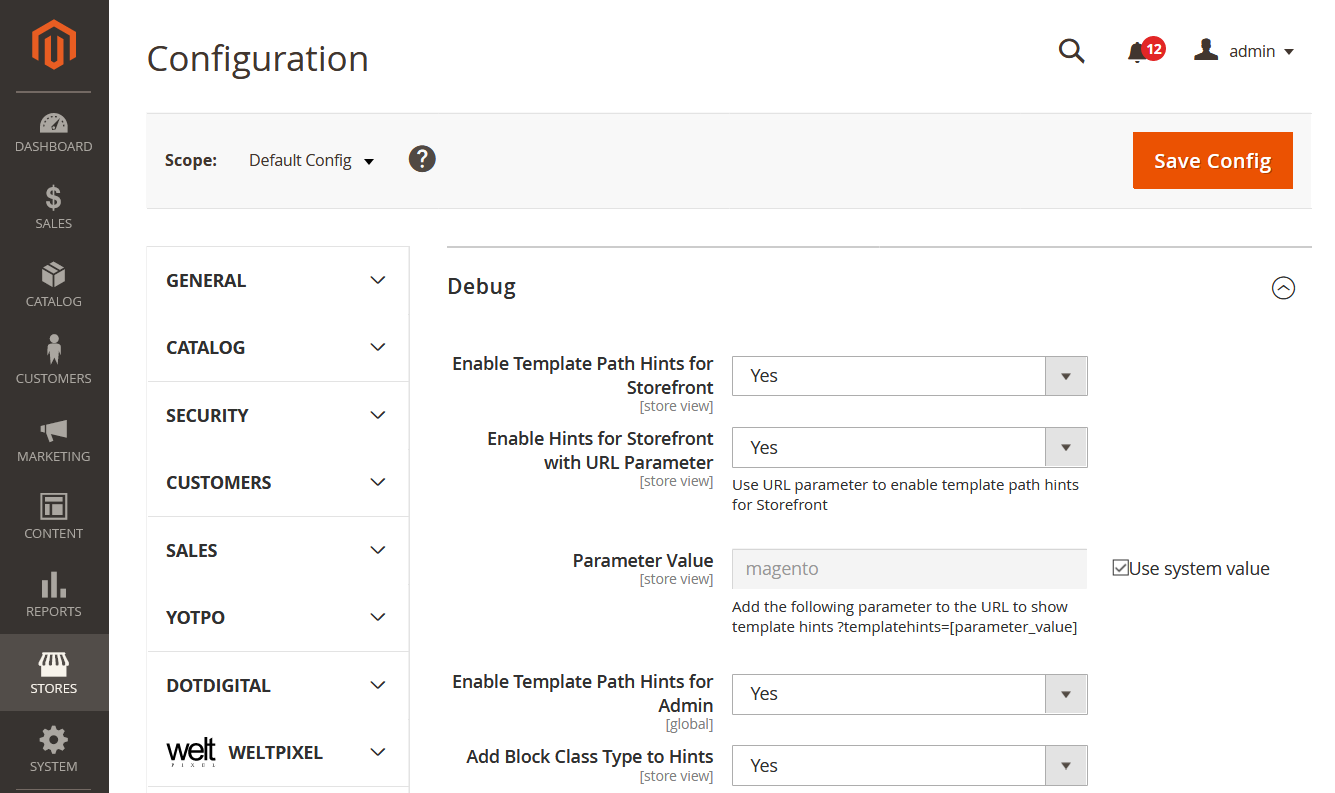 Template enable. Интеграции Magento 2.3.1 с Zendesk. Extensions.abusereport.enabled.