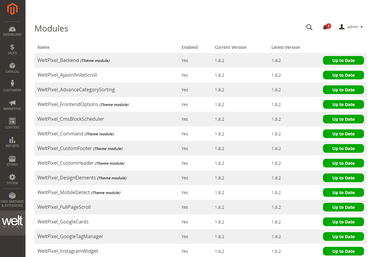 bitnami magento stack admin